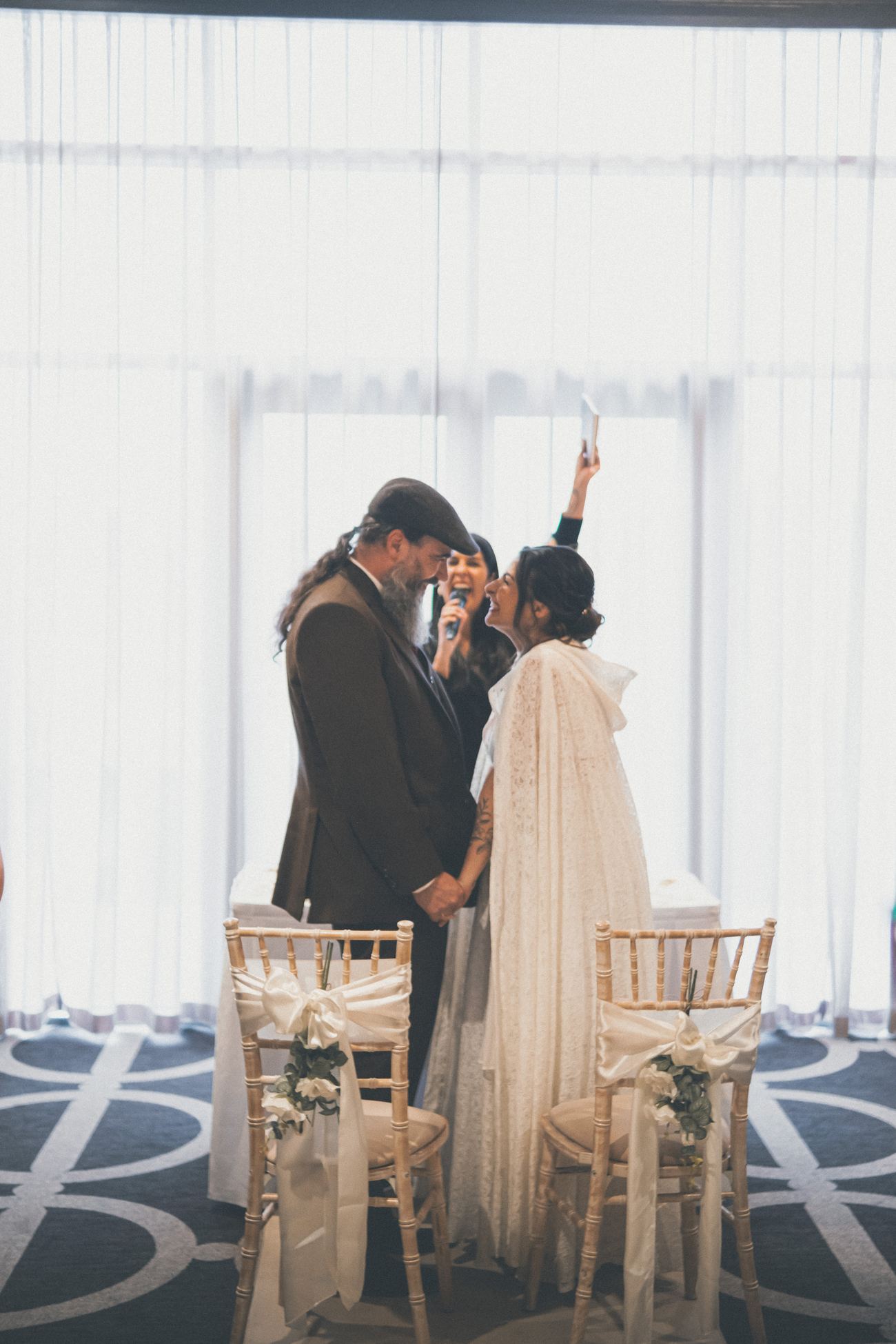 Indoor hotel celebration moment